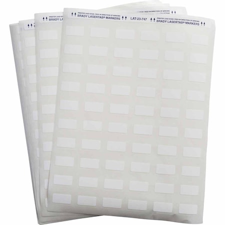 Brady LaserTab Polyester Lbls 0.5 in H x 1 in W White 42/PK LAT-23-747-2.5